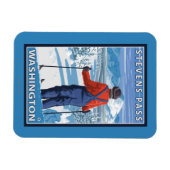 Magnet Flexible Admirant skieur - Stevens Pass, Washington (Horizontal)