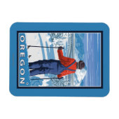 Magnet Flexible Admirer le skieur - Poster Vintage voyage (Horizontal)