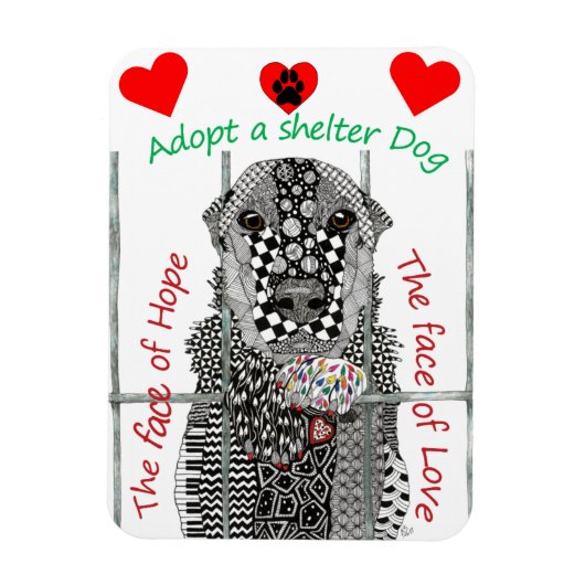 Magnet Flexible Adopter un Abri de chien de protection 3"x4" (Vertical)