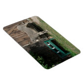 Magnet Flexible Adorable Âne À Côté Du Banc Vert Bois (Côté Droit)
