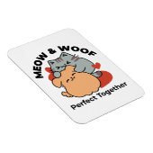 Magnet Flexible Adorable chat et chien Hug - Meow & Woof Design (Côté Droit)