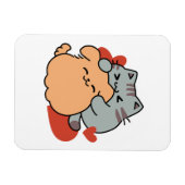 Magnet Flexible Adorable chat et chien Hug - Meow & Woof Design (Horizontal)