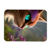 Magnet Flexible Adorable chat Kitty, Yeux Turquoise (Horizontal)