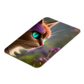 Magnet Flexible Adorable chat Kitty, Yeux Turquoise (Côté Gauche)