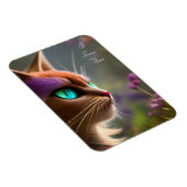 Magnet Flexible Adorable chat Kitty, Yeux Turquoise - Je t'aime (Côté Droit)
