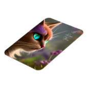 Magnet Flexible Adorable chat Kitty, Yeux Turquoise - Je t'aime (Côté Gauche)