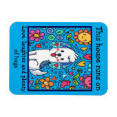 Magnet Flexible Adorable Chien Whimsical Avec Message (Horizontal)
