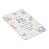 Magnet Flexible Adorable éléphant Rainbow Baby shower Invitation (Côté Droit)