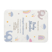 Magnet Flexible Adorable éléphant Rainbow Baby shower Invitation (Horizontal)