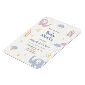 Magnet Flexible Adorable éléphant Rainbow Baby shower Invitation (Côté Gauche)