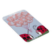 Magnet Flexible Adorable Ladybug Avec Joli Bouquet De Balloon Rose (Côté Droit)
