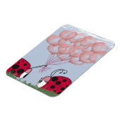 Magnet Flexible Adorable Ladybug Avec Joli Bouquet De Balloon Rose (Côté Gauche)