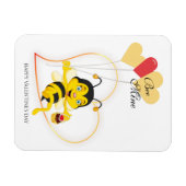 Magnet Flexible Adorable Mine d'abeille Saint Valentin Caricature (Horizontal)