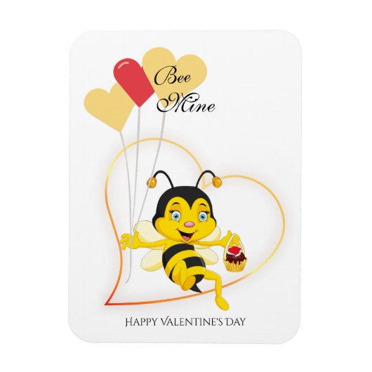 Magnet Flexible Adorable Mine d'abeille Saint Valentin Caricature (Vertical)