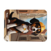 Magnet Flexible Adorable ouvrier de construction Chien Cute Chiot (Horizontal)