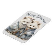 Magnet Flexible Adorable Renard Artique Vacances XL (Côté Gauche)