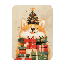 Adorable Welsh Corgi avec des cadeaux de Noël