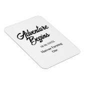 Magnet Flexible Adventure begins 1st birthday name date simple min (Côté Droit)