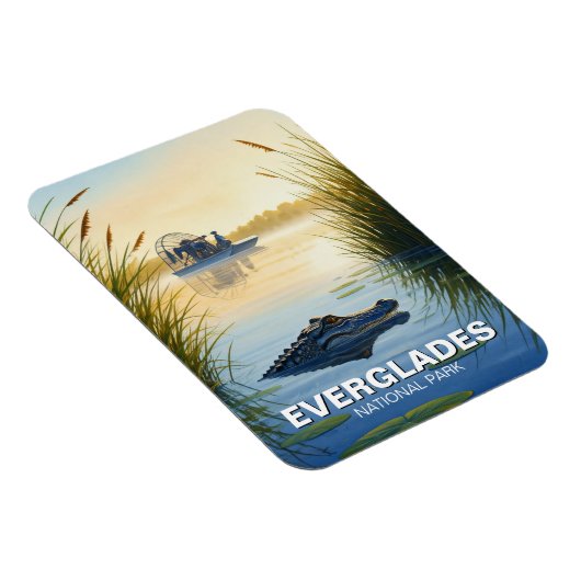 Magnet Flexible Aéronef Alligator Everglades Parc National Floride (Côté Droit)