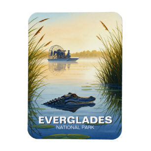 Magnet Flexible Aéronef Alligator Everglades Parc National Floride
