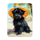 Magnet Flexible Affenpinscher sur la plage, cadeau d'été pour les  (Vertical)