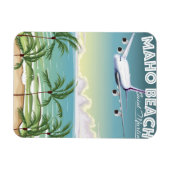 Magnet Flexible Affiche d'avion de la plage de Maho Saint-Martin (Horizontal)