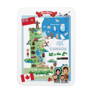 Magnet Flexible Affiche de bande dessinée de Manitoba Canada