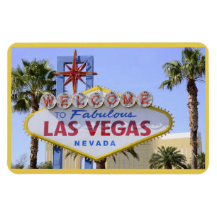 Magnet Flexible Affiche de bienvenue jaune Nevada Las Vegas