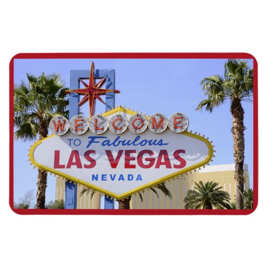 Magnet Flexible Affiche de bienvenue Rouge Nevada Las Vegas (Horizontal)
