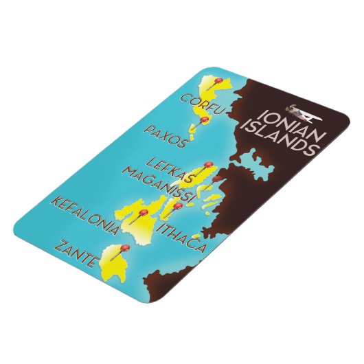 Magnet Flexible Affiche de carte des îles Ioniennes. (Côté Gauche)