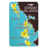 Magnet Flexible Affiche de carte des îles Ioniennes. (Vertical)
