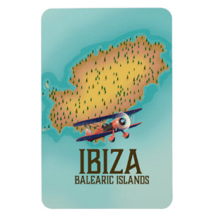 Magnet Flexible Affiche de carte d'Ibiza Îles Baléares