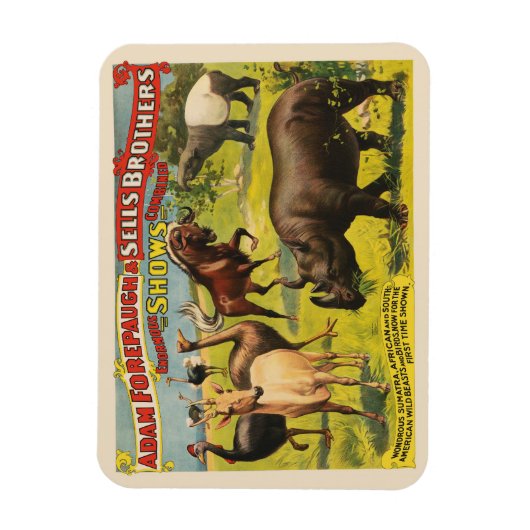 Magnet Flexible Affiche de cirque pour Adam Forepaugh & Sells Brot (Vertical)
