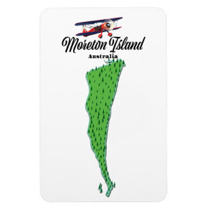 Magnet Flexible Affiche de la carte de l'île de Moreton en Austra