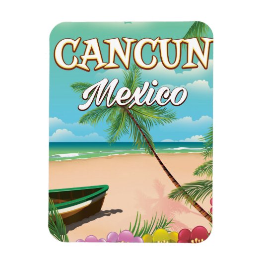 Magnet Flexible Affiche de la plage de Cancun Mexique (Vertical)