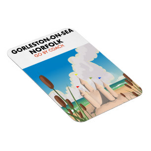 Magnet Flexible Affiche de la plage de Gorleston-on-Sea Norfolk