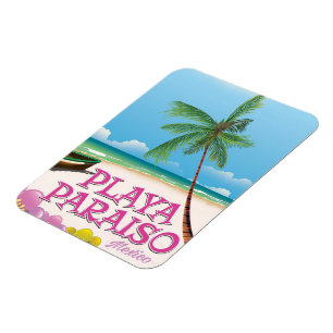 Magnet Flexible Affiche de la plage Playa Paraiso au Mexique