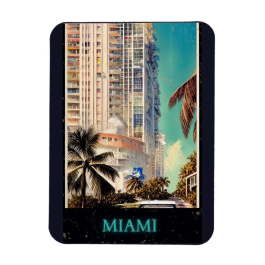 Magnet Flexible Affiche de Miami (Vertical)
