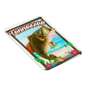 Magnet Flexible Affiche de pêche du Tennessee.