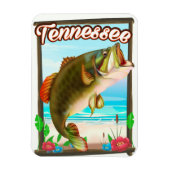 Magnet Flexible Affiche de pêche du Tennessee. (Vertical)
