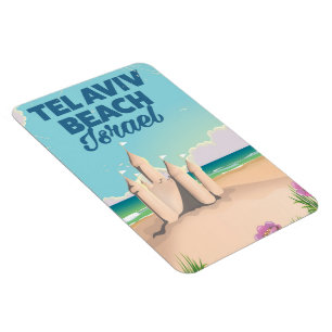 Magnet Flexible Affiche de plage de Tel Aviv Beach Israël