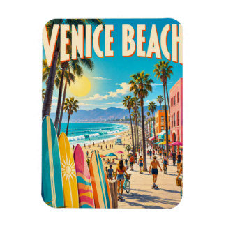 Magnet Flexible Affiche de planches de surf colorées de Venice Bea