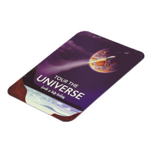 Magnet Flexible Affiche de science-fiction vintage Tournez l'Unive