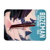 Magnet Flexible Affiche de ski Bozeman Montana (Horizontal)