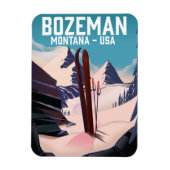 Magnet Flexible Affiche de ski Bozeman Montana (Vertical)