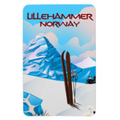 Magnet Flexible Affiche de ski de Lillehammer Norvège. (Vertical)