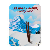 Magnet Flexible Affiche de ski de Lillehammer Norvège. (Vertical)
