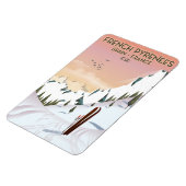 Magnet Flexible Affiche de ski des Pyrénées françaises (Côté Gauche)