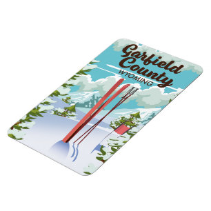 Magnet Flexible Affiche de ski du comté de Garfield Wyoming