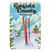 Magnet Flexible Affiche de ski du comté de Garfield Wyoming (Vertical)